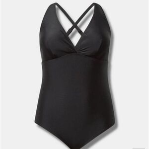 Torrid Wireless Triangle Black One Piece Swimsuit